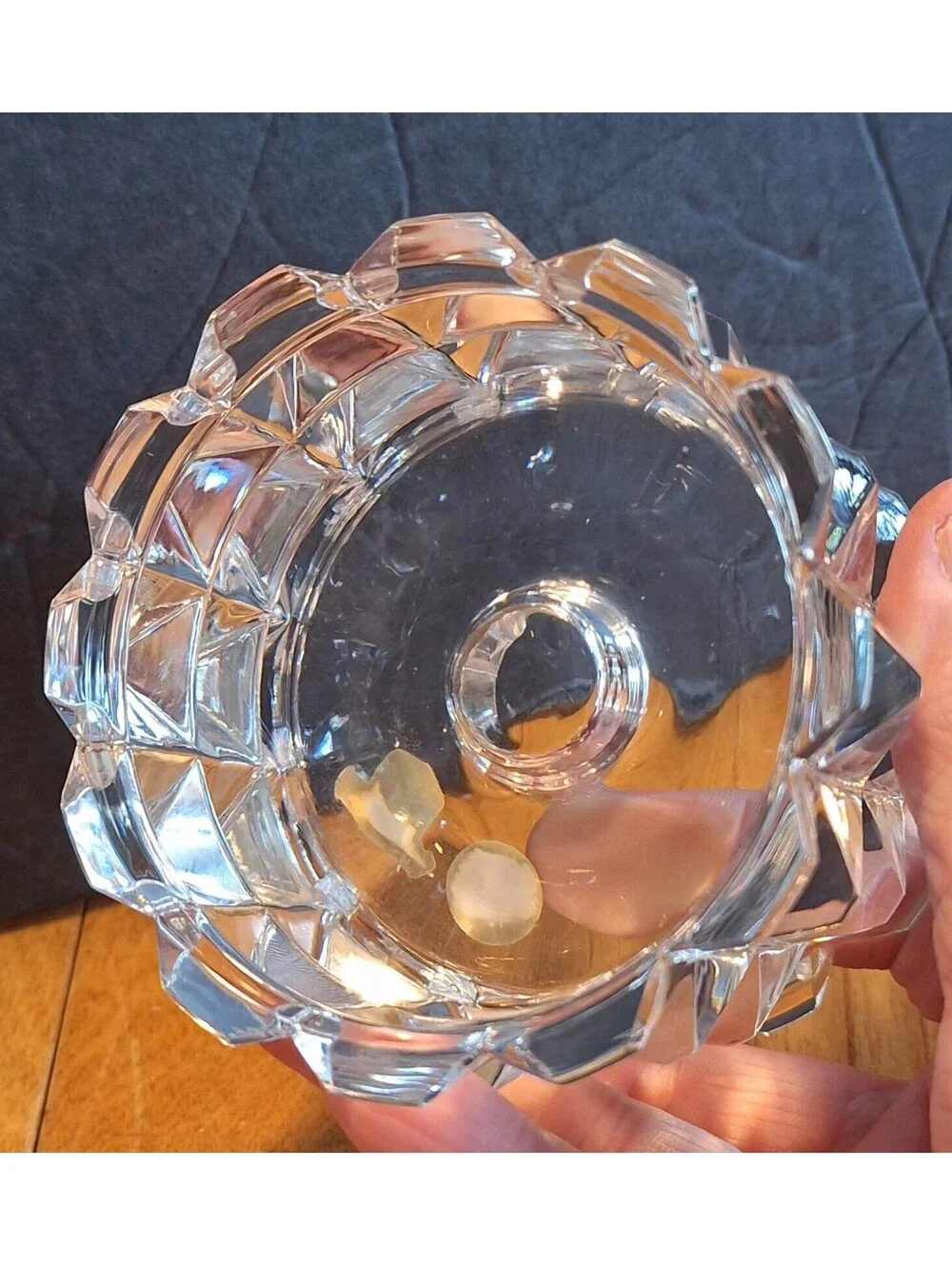 VTG Hand Cut (Diamond) Czech Republic Sklo Bohemio Candle Holder 3
